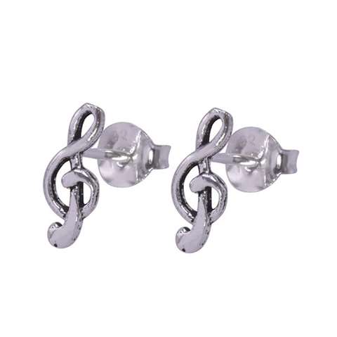 Oorknopjes in zilver 925% met een solsleutel