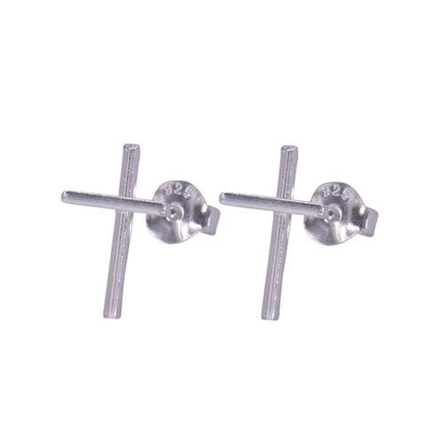 Oorknopjes in zilver 925% met een kruis