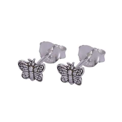 Oorknopjes in zilver 925% met een vlinder