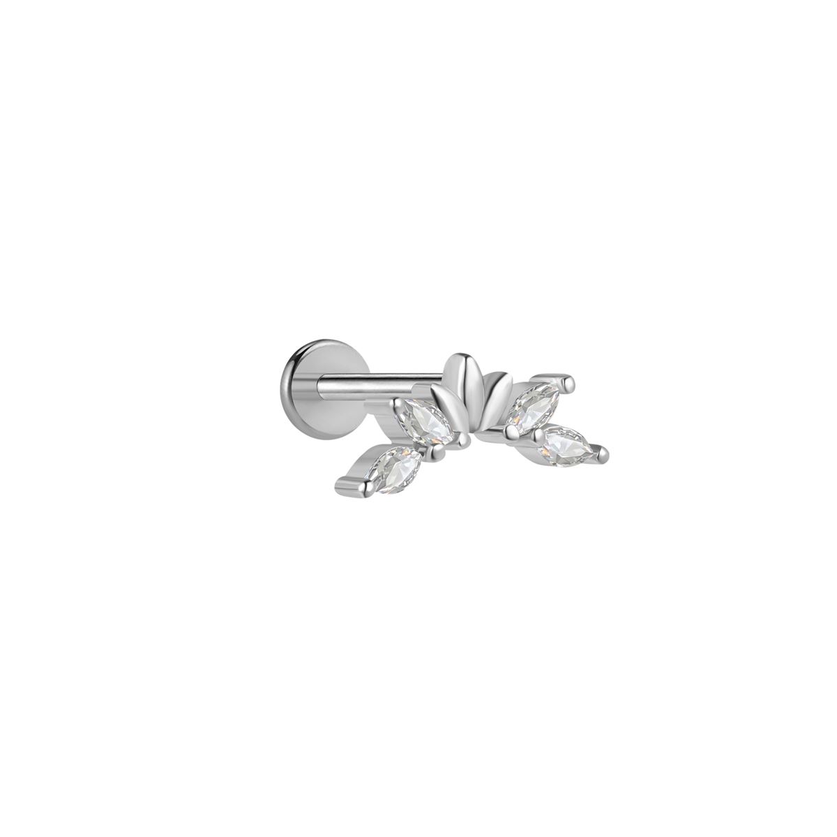 Piercing Tragus Courbé En Acier Chirurgical - Orné De 3 Opales - Tige 1,2x6 Mm - Tata Gisèle Neuf