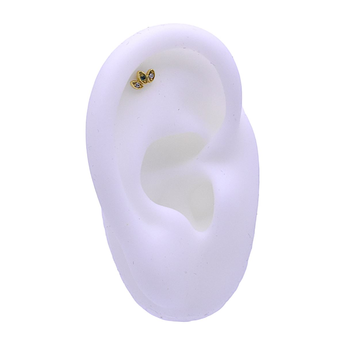 Helix/tragus piercing in goud chirurgisch staal met een slang - Evy's Secrets