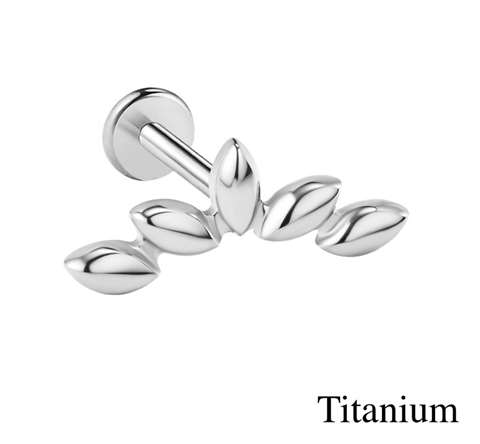 Labret/Tragus/Helix Piercing aus TITANIUM mit 5 Schleifen
