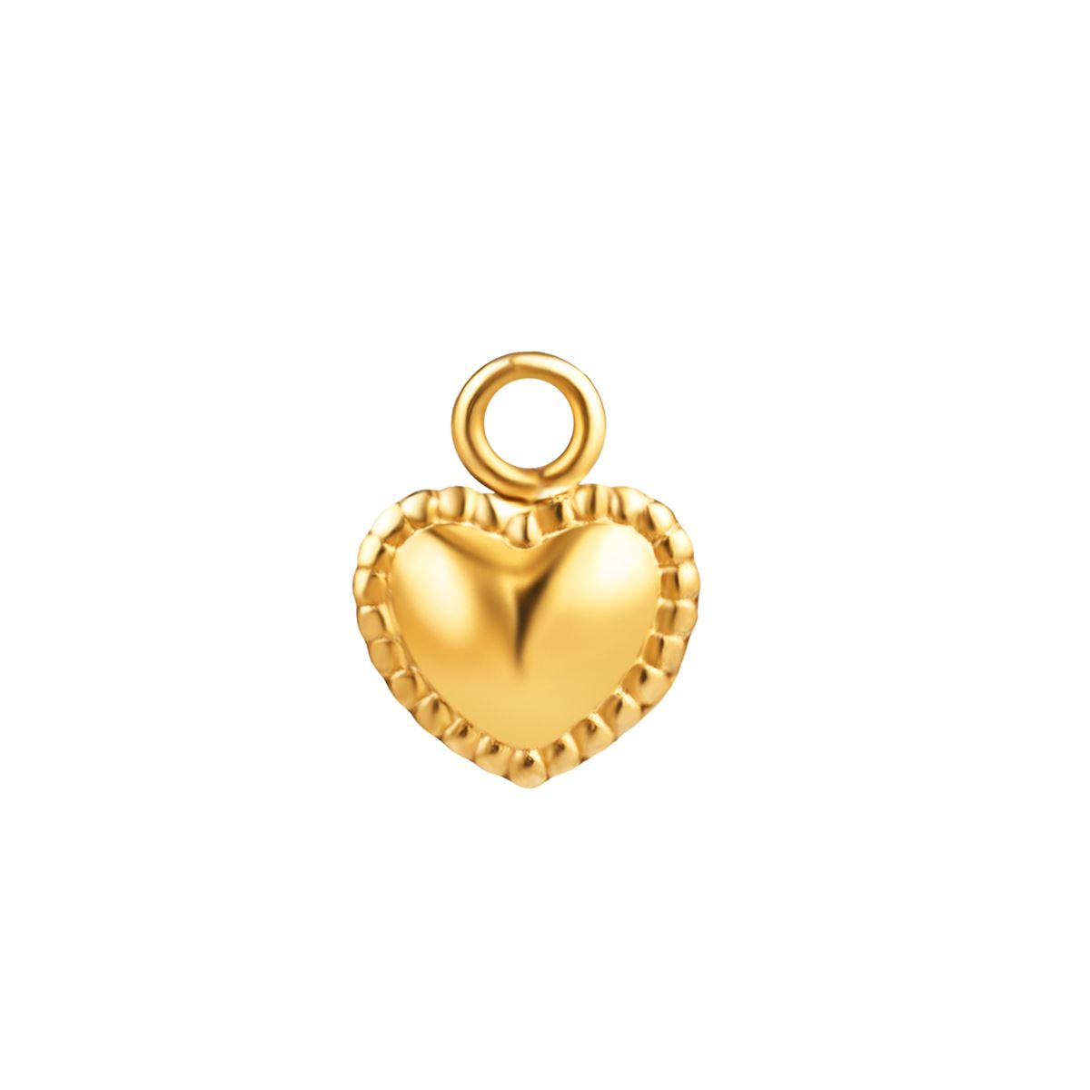 Charm in steel gold colored with a heart
