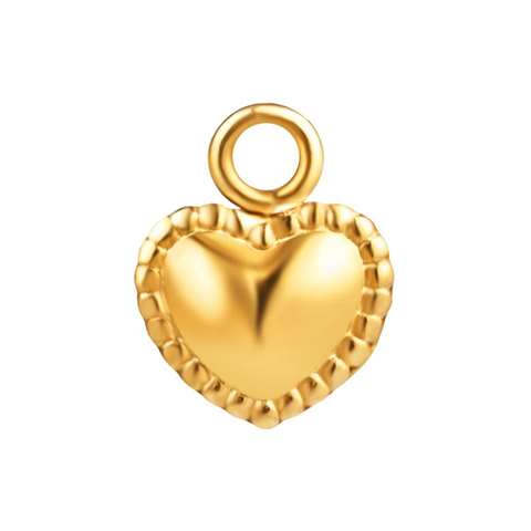 Anhänger aus Stahl mit einem Herzen goldfarbig