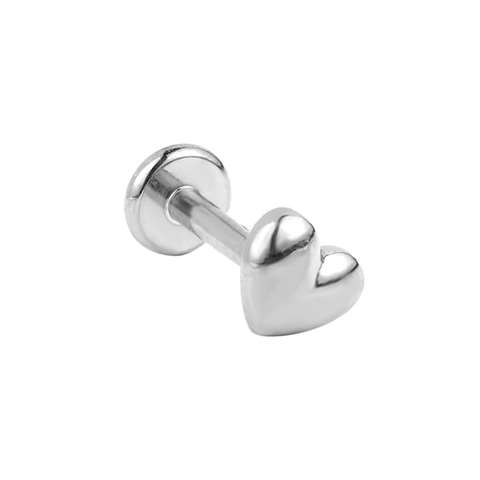 Labret/Tragus/Helix Piercing aus Chirurgenstahl mit einem Herzen