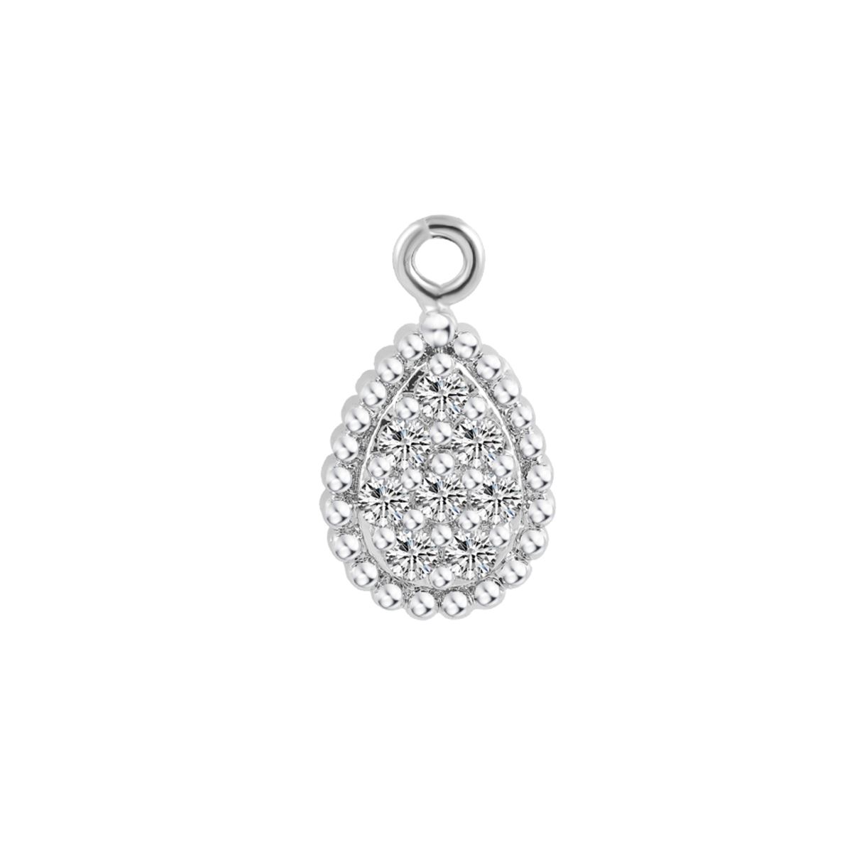 Charm in steel drop covered with crystals