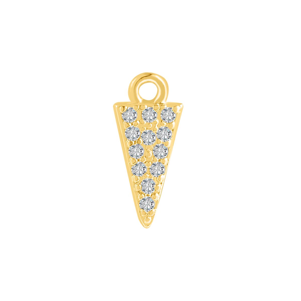 Charm in steel-gold spike covered with crystals