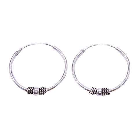 Ohrringe Bali Creolen 925er Sterling Silber, 20 mm