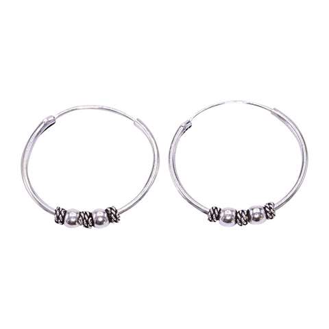 Ohrringe Bali Creolen 925er Sterling Silber, 20 mm