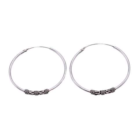 Ohrringe Bali Creolen 925er Sterling Silber-25mm