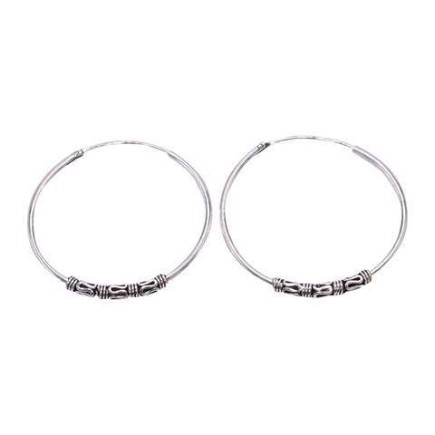 Ohrringe Bali Creolen 925er Sterling Silber, 20 mm
