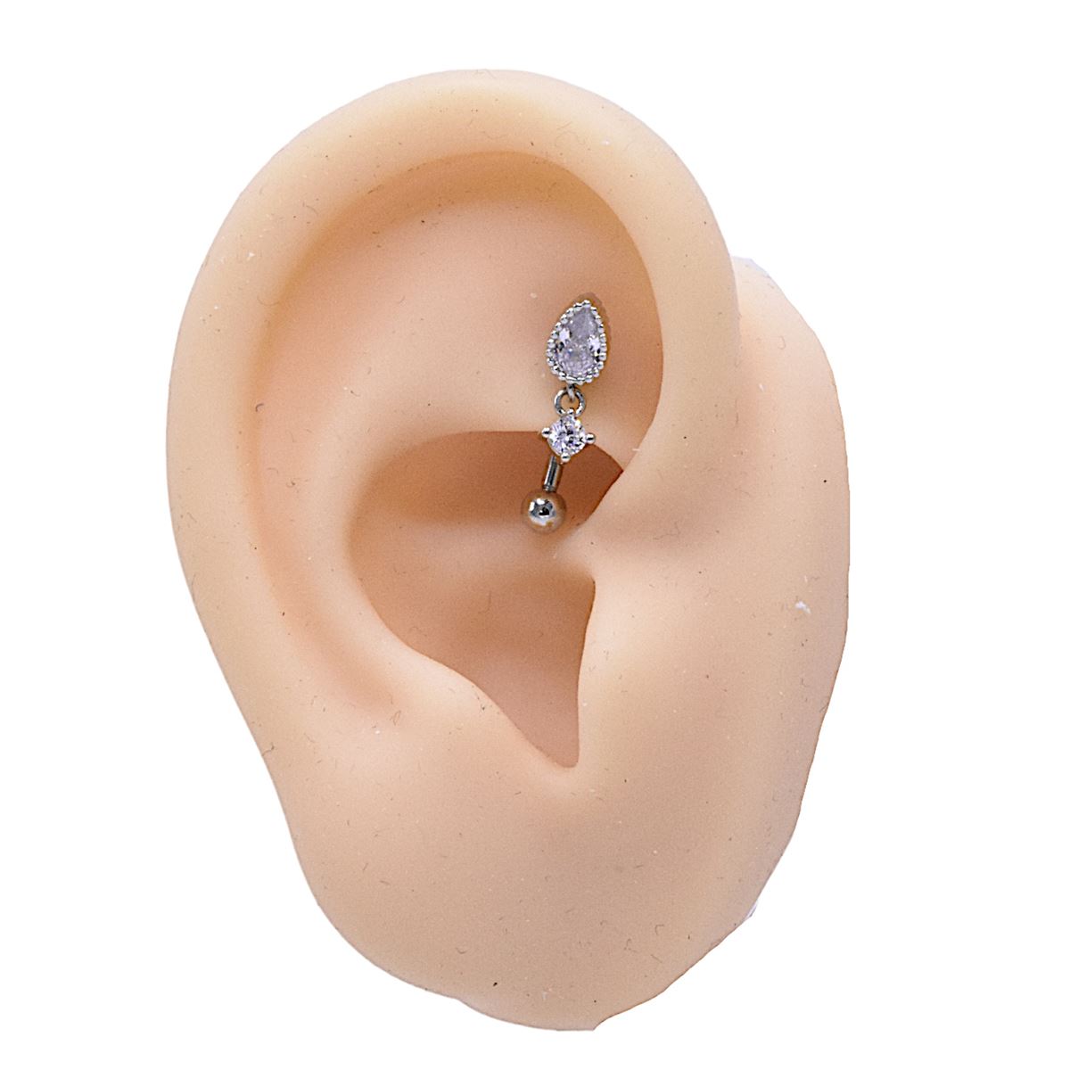 Rook piercing in surgical steel with a hanging motif Evy s Secrets