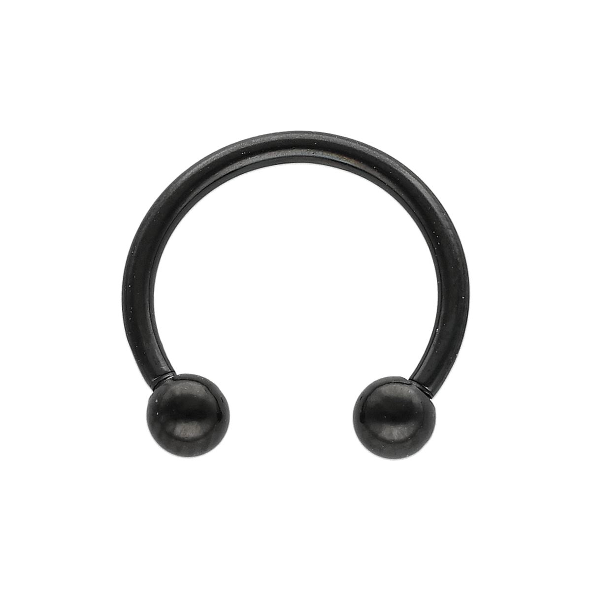 Hufeisenring aus chirurgenstahl, schwarzfarbig, 1.2mm