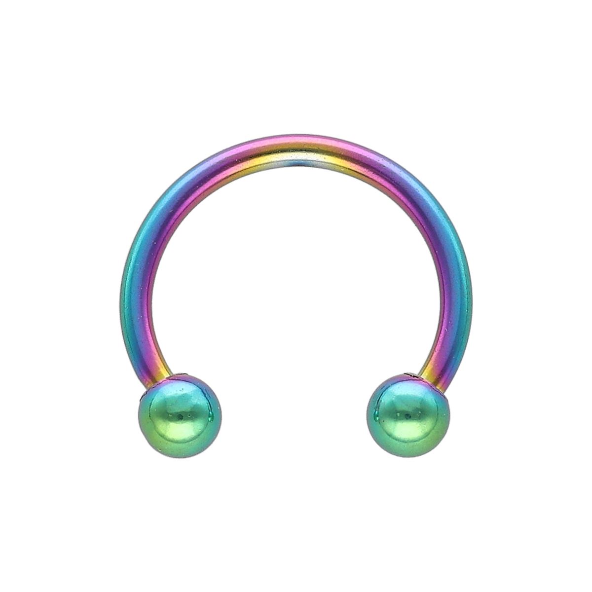 Hufeisenring aus chirurgenstahl, rainbowfarbig, 1.2mm