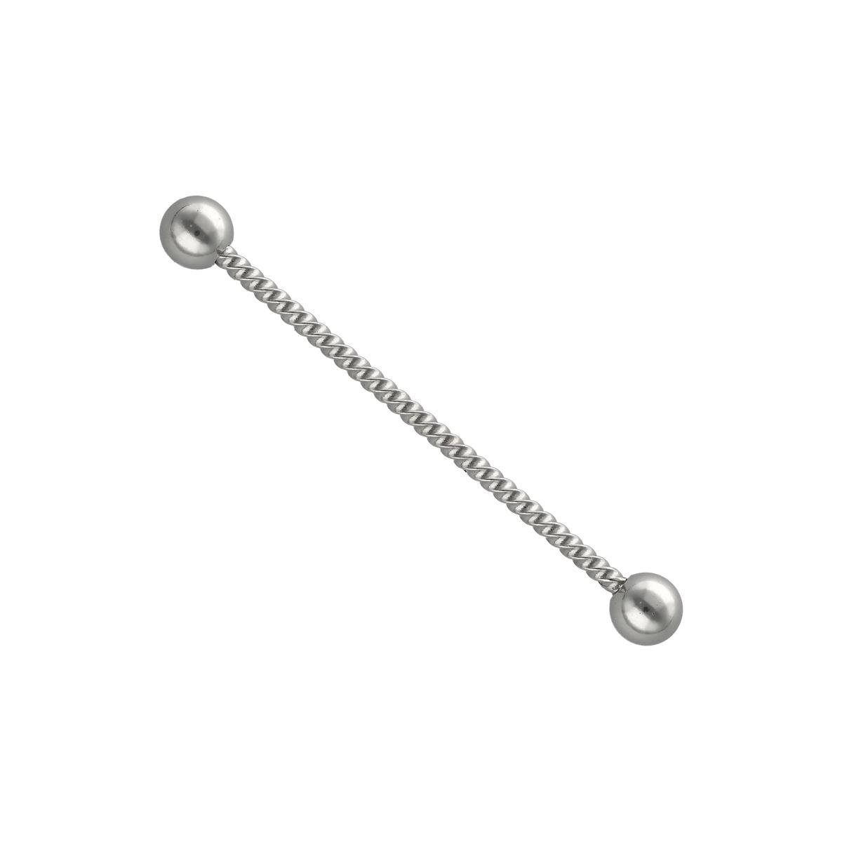 Industrial piercing aus Chirurgenstahl, mit einer geflochtenen Stange