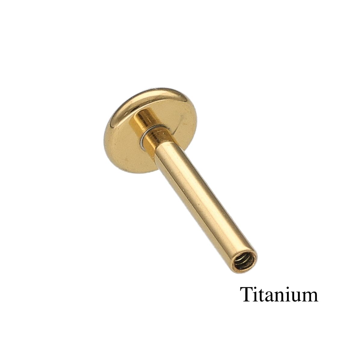 Labret in gold titanium with internal thread