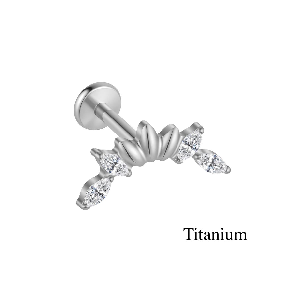 Labret/helix/tragus piercing in titanium F136 motief met lussen