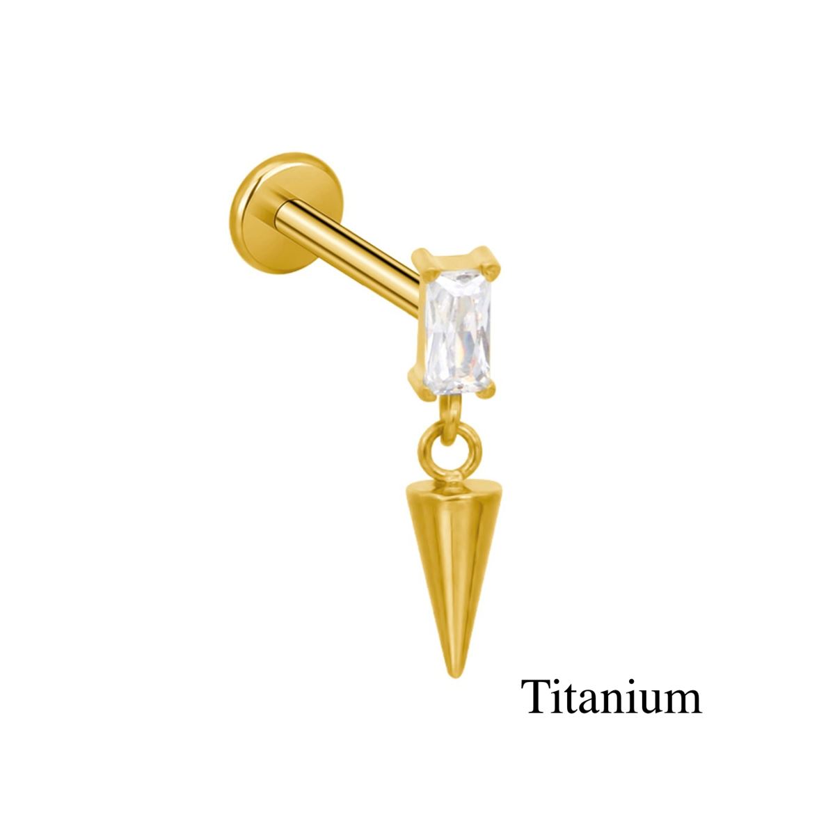 Labret-/Helix-/Tragus-Piercing aus Gold-Titan F136 mit einem Anhänger