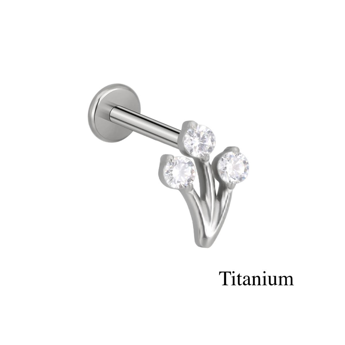Labret-/Helix-/Tragus-Piercing aus Titan F136 mit einer Blume