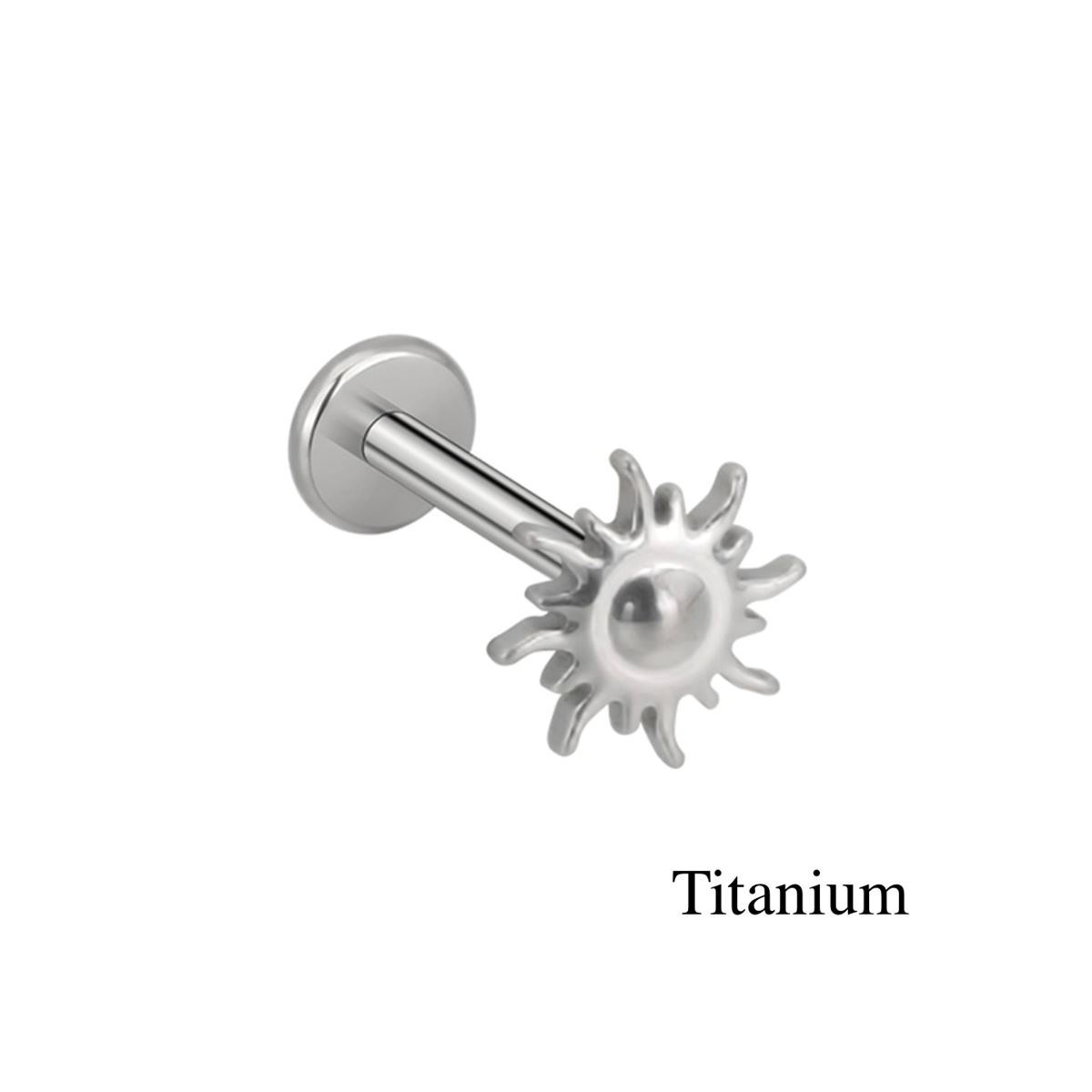Labret-/Helix-/Tragus-Piercing aus Titan F136 mit einer Sonne