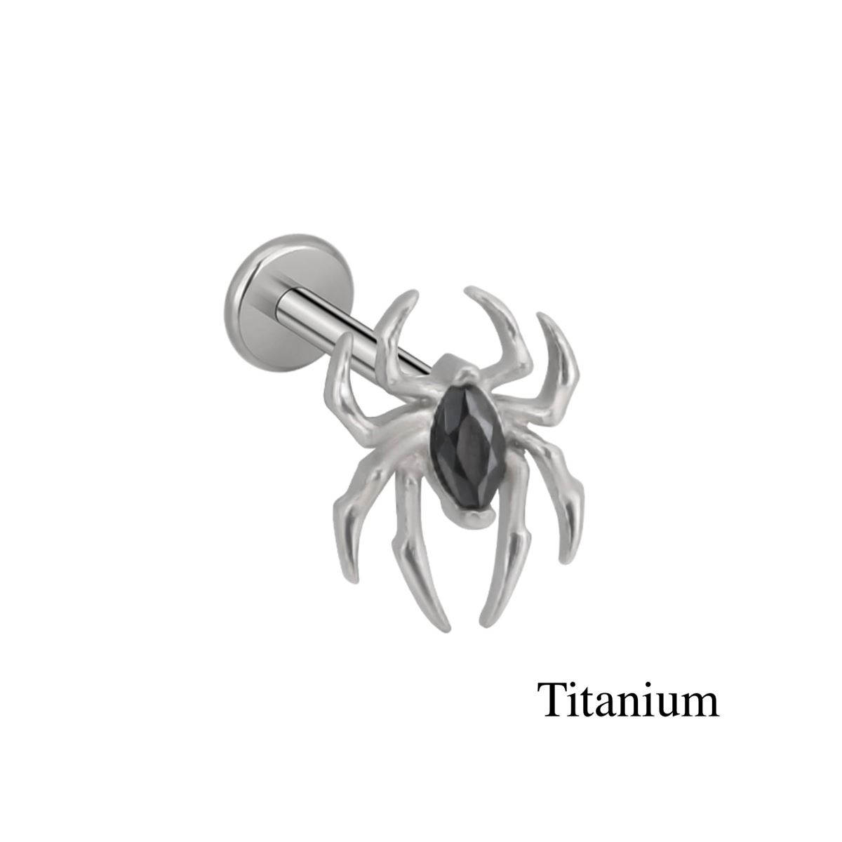 Labret-/Helix-/Tragus-Piercing aus Titan F136 mit einer Spinne