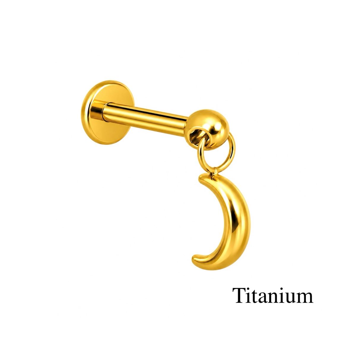 Titan Helix Tragus Labret Piercing ASTM F136 in gołd mit Mond