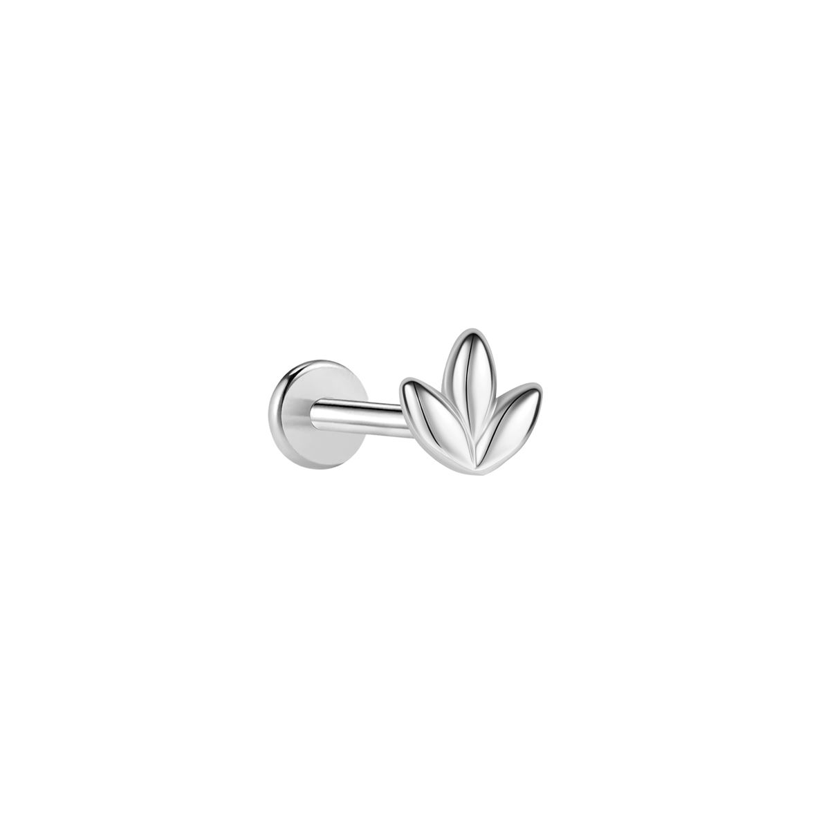 Labret/helix/tragus piercing in surgical steel flower lotus