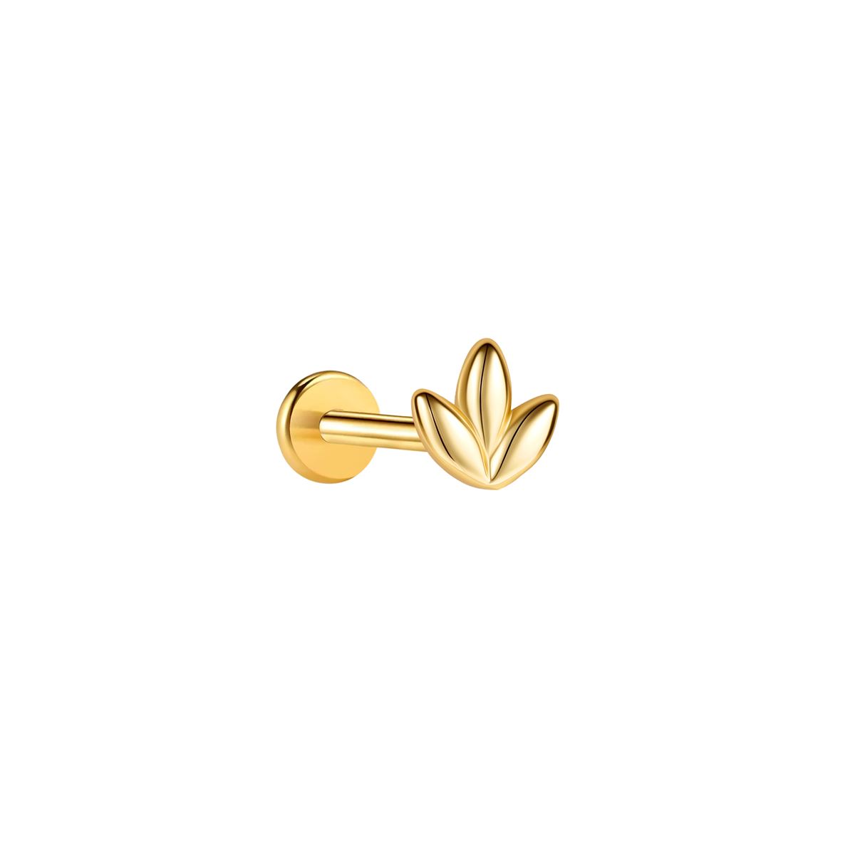 Labret/helix/tragus piercing in gold surgical steel lotus flower