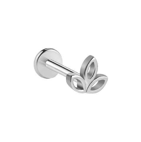 Labret/helix/tragus piercing in surgical steel lotus