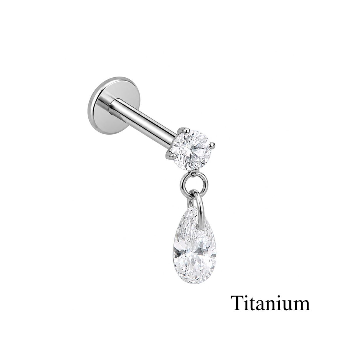 Titan Helix Tragus Piercing ASTM F136 in Gold mit Abhänger