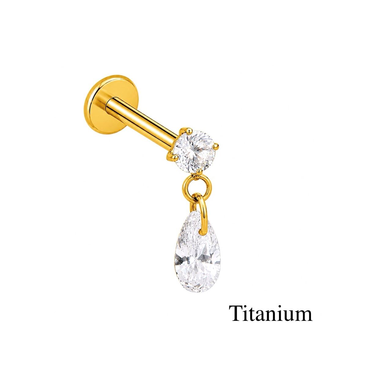Titan Helix Tragus Labret Piercing ASTM F136 in Gołd mit Anhänger