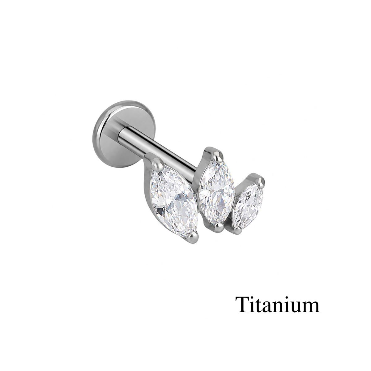 Titan Helix Tragus Labret Piercing ASTM F136 mit Kristallsteine