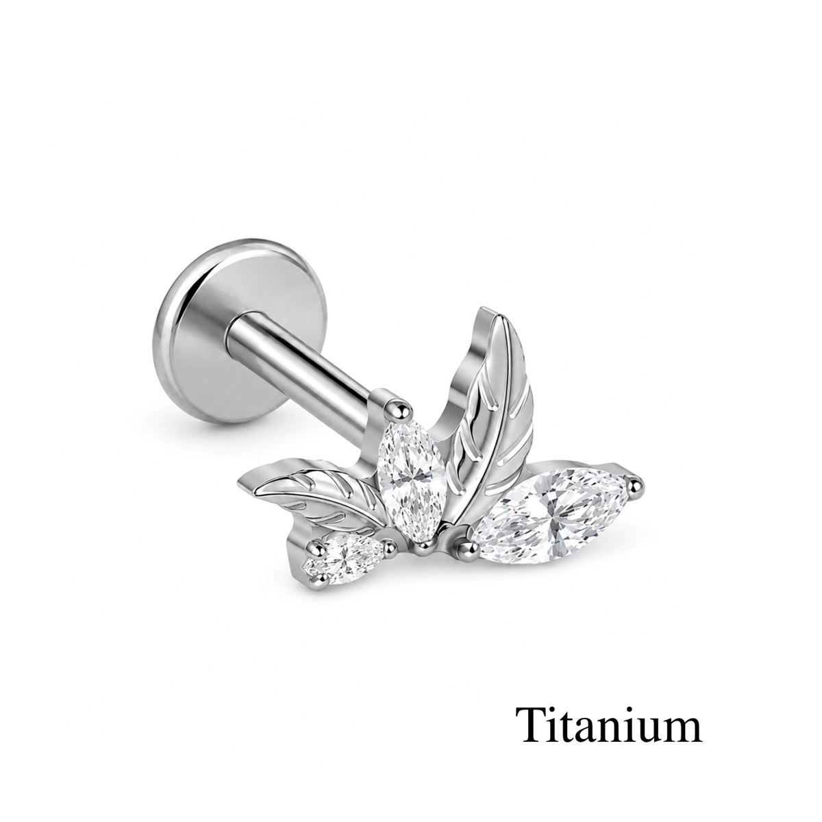 Titan helix tragus labret piercing ASTM F136 mit Kristallsteine