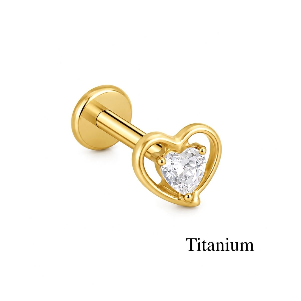 Titan Helix Tragus Labret Piercing ASTM F136 in gołd mit Herz