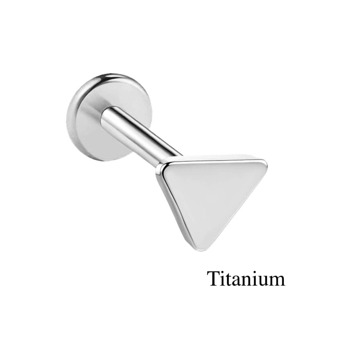 Piercing hélix / tragus / labret en titane ASTM F-136 avec triangle minimaliste – Argenté