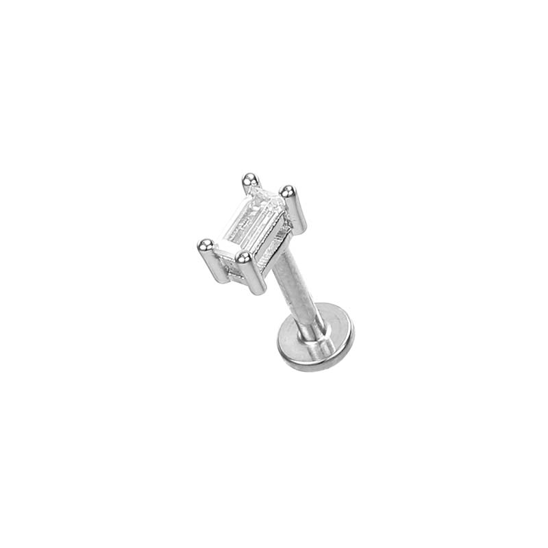 Barbell Courbé Piercing Rook/sourcil 16G 6mm/8mm - Acier Chirurgical 316L, Cristal CZ, Or/argent