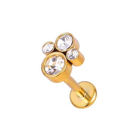 Mini Piercing Banane Argent Sterling 925 - Crystal Stone 16G Avec Acier Chirurgical 8mm