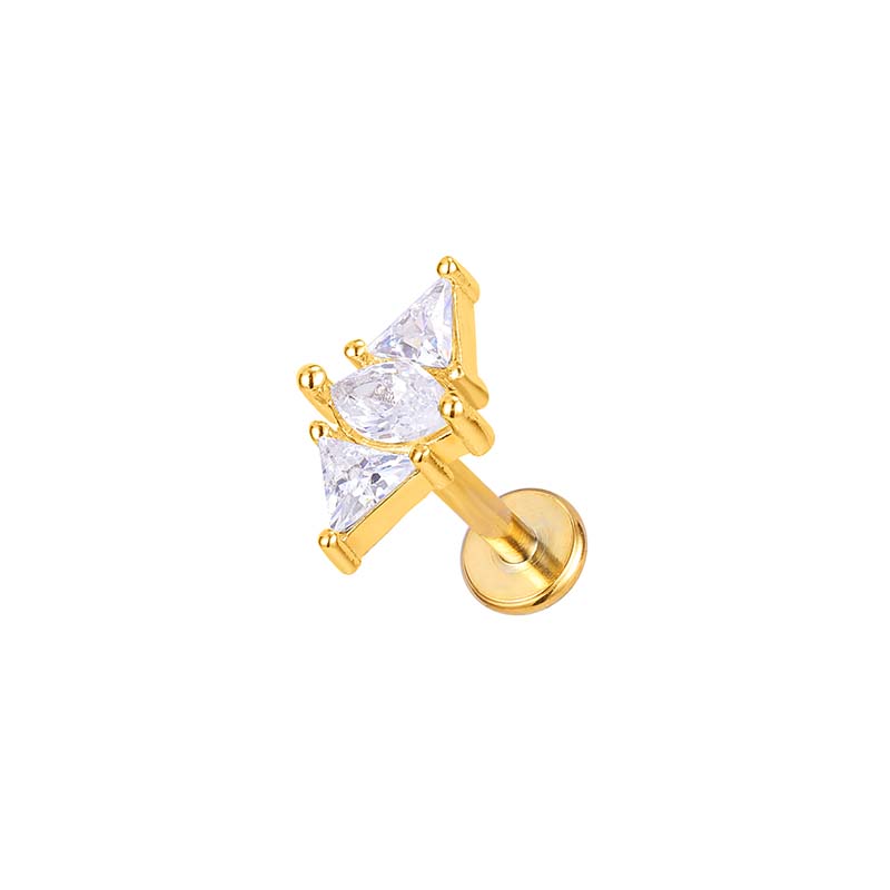 Bijou Piercing Opale 16G - Barre Incurvée Titane G23, Filetage Interne, Pour Labret, Cartilage, Daith, Tragus, 6-8 Mm