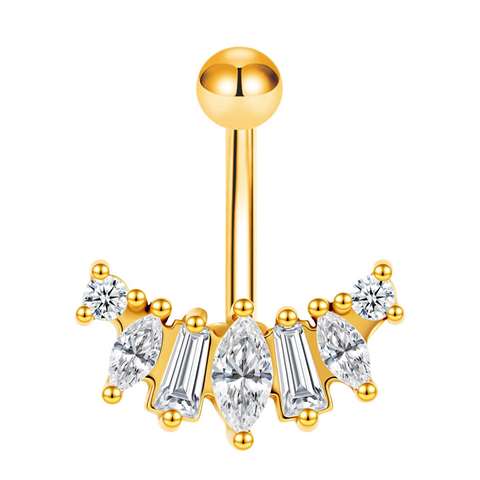 Lot 3 Piercings Nombril Arbre De Vie & Infini - Acier Chirurgical Zircone - Argenté