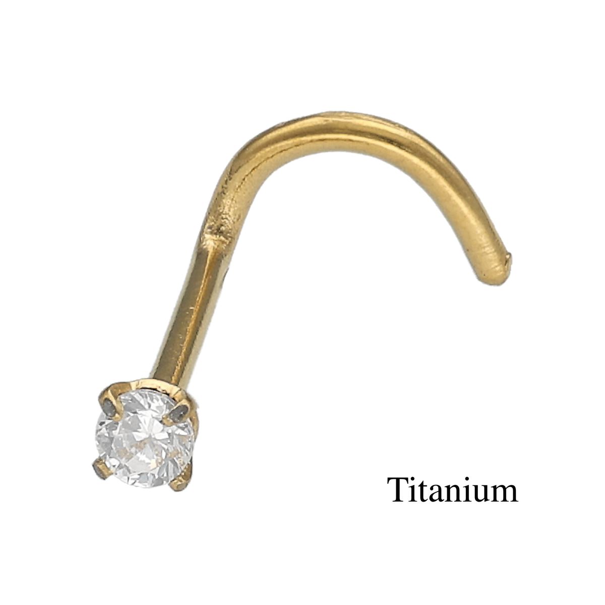 Piercing de nez en titane F136 avec un cristal blanc griffé
