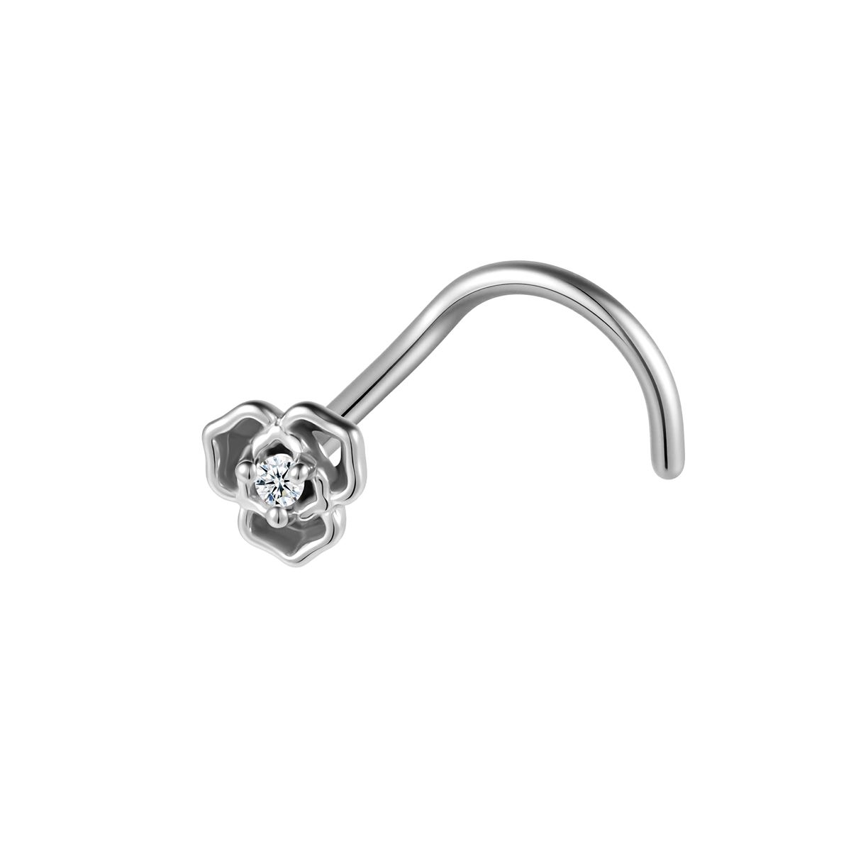 Neuspiercing in chirurgisch staal bloem motief