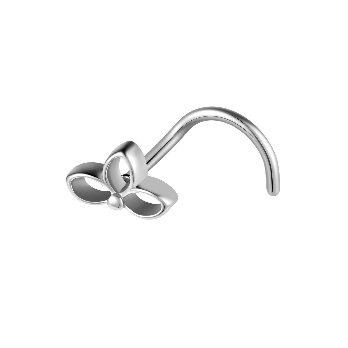 Nose piercing in surgical steel, open lotus