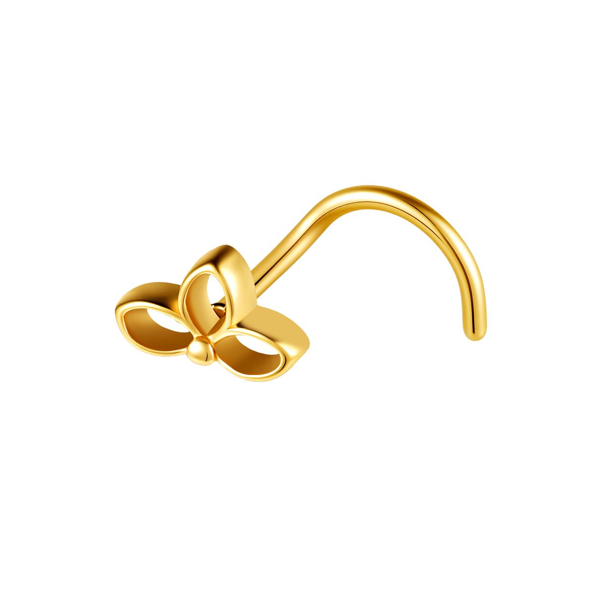Nose piercing in gold surgical steel open lotus