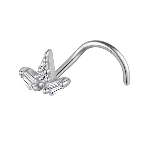 Piercing de nez avec cœur – acier inoxydable Argent Piercing de nez avec cœur – acier inoxydable Argent