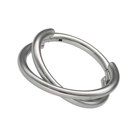 Segment ring/clicker in surgical steel open crossed