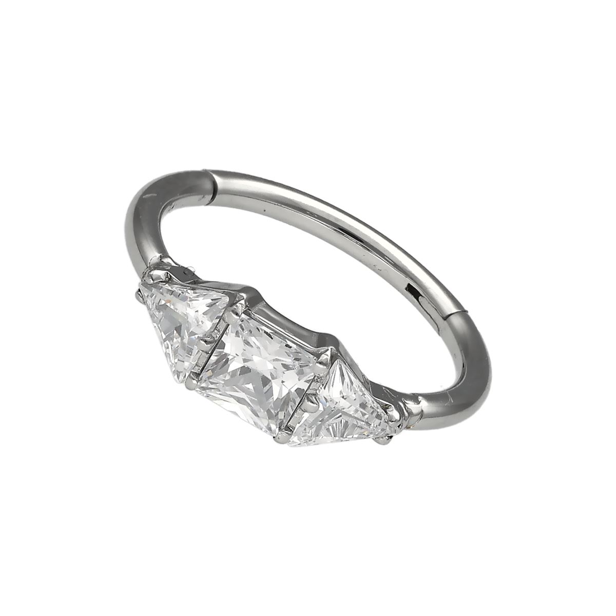 Segmentring/clicker in chirurgisch staal kristallen op de zijkant