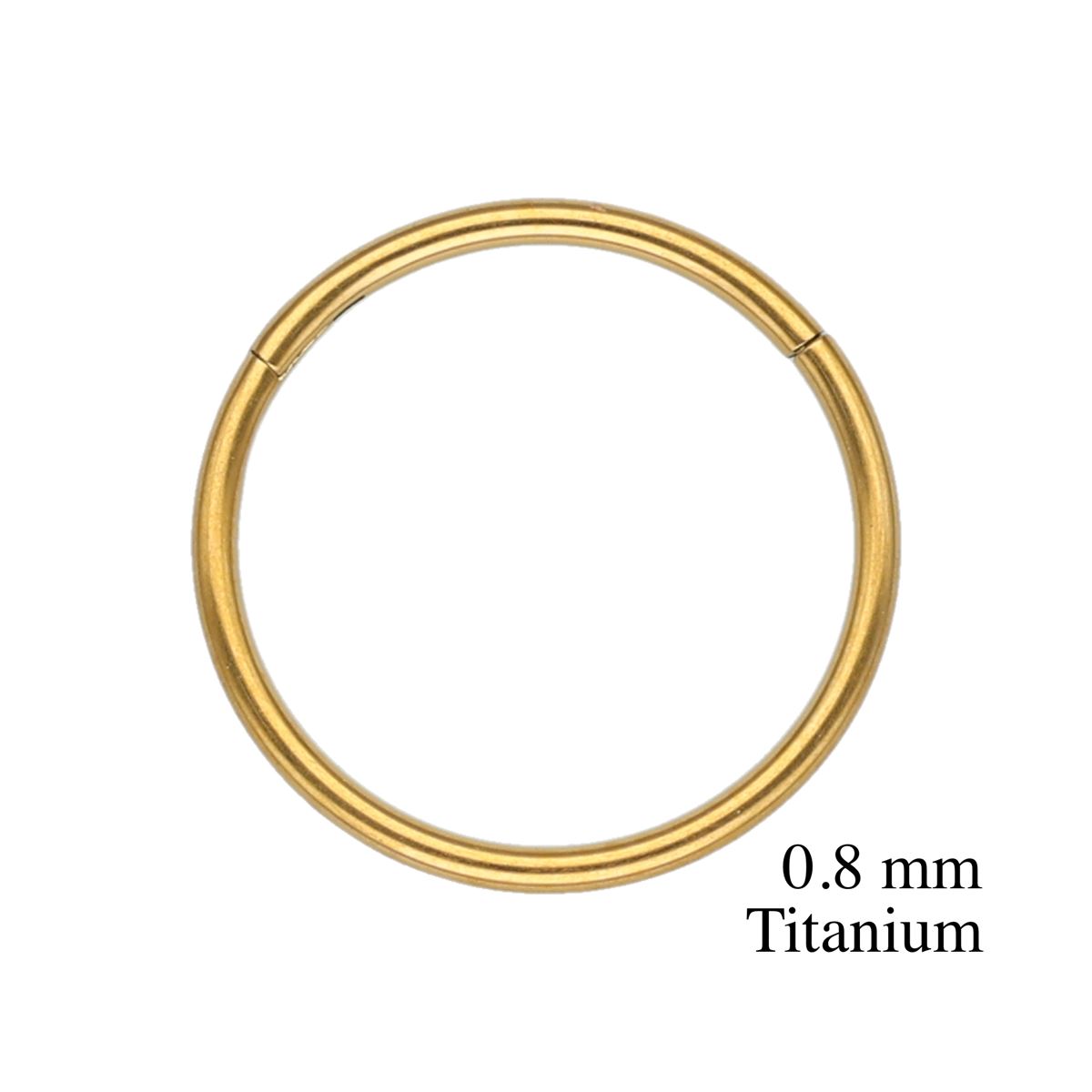 Anneau/segment en TITANE avec charnière, extra fin 0.8mm, couleur or