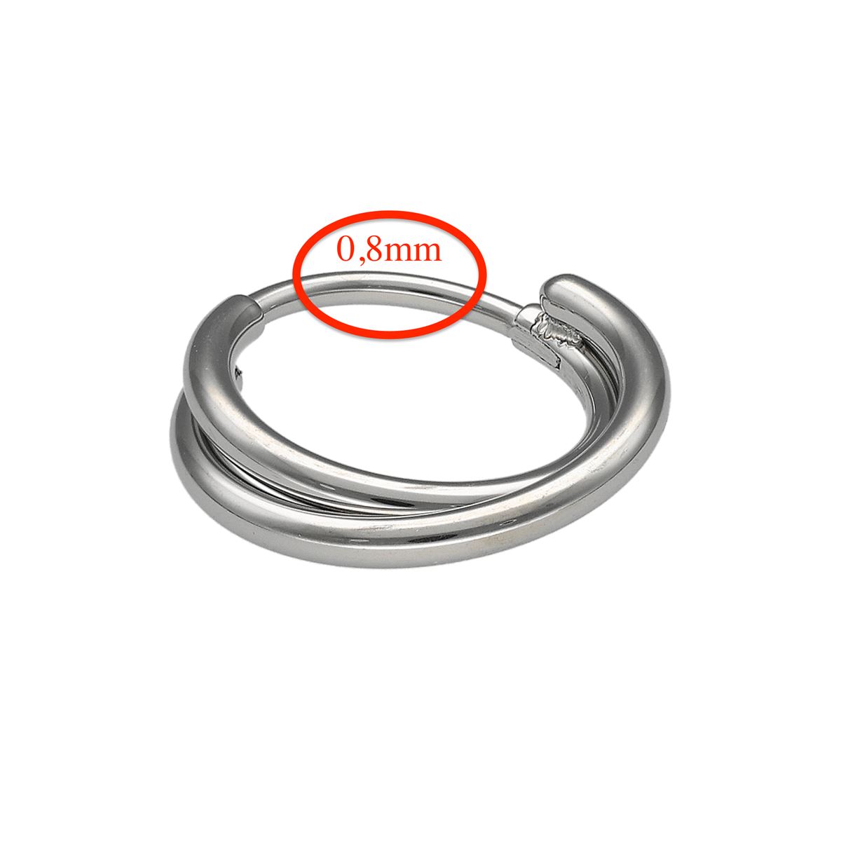 Anneau/segment en acier chirurgical double rangée croisée 0,8 mm
