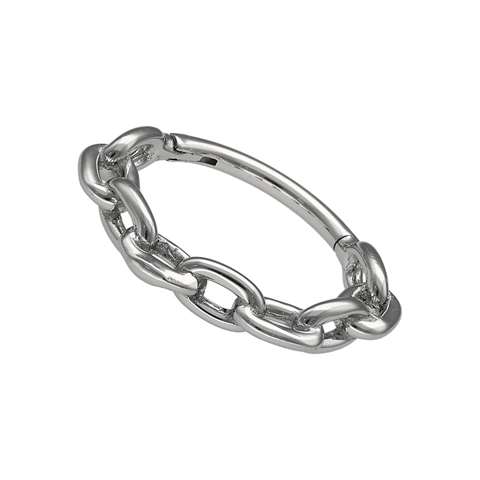 Segment ring/clicker in surgical steel chain