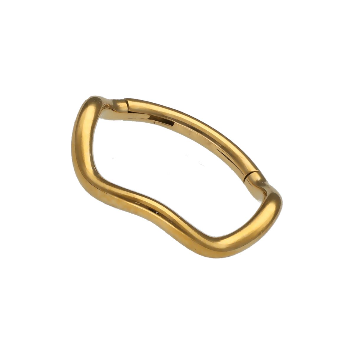 Segmentring/Clicker aus chirurgischem Stahl goldfarbig, gebogener Ring